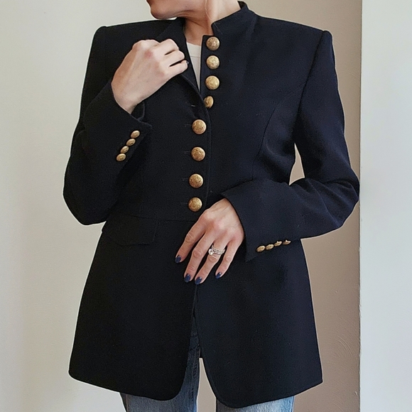 Lauren Ralph Lauren Jackets & Blazers - Vintage Lauren Ralph Lauren military wool blazer, size 6, navy with gold buttons
